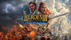 Pôster oficial de Heroes of Might and Magic III Remake. O clássico jogo de estratégia retorna em 2027.