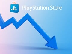 Gráfico ilustrando a queda nos preços da PlayStation Store
