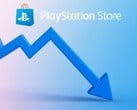 Gráfico ilustrando a queda nos preços da PlayStation Store