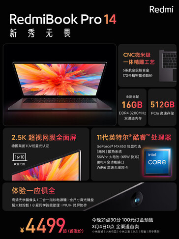 RedmiBook Pro 14. (Fonte da imagem: Xiaomi)