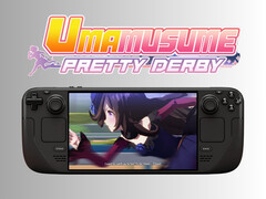 Umamusume: Pretty Derby rodando no Steam Deck OLED com logotipo (Fonte da imagem: Cygames, Steam com edições)