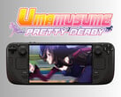 Umamusume: Pretty Derby rodando no Steam Deck OLED com logotipo (Fonte da imagem: Cygames, Steam com edições)