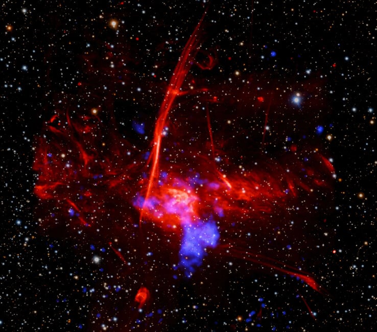 Uma imagem da supernova capturada pelo telescópio Chandra.