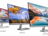 Os novos monitores HP da série M FHD, fabricados com 85% de plástico reciclado. Imagem via HP