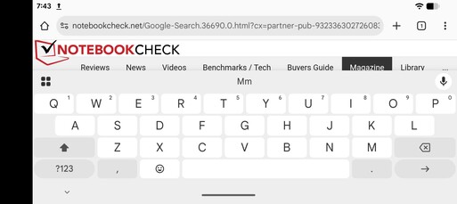 Gboard no modo paisagem