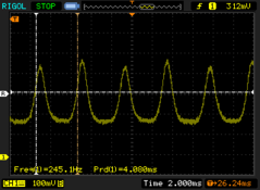 OLED cintilante: 235,8 - 245,1 Hz