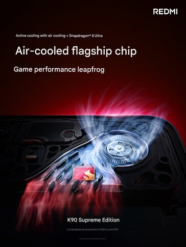 Ventilador de resfriamento ativo do Redmi K90 Ultra (tradução automática)