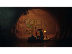 Uma captura de tela do jogo Stray que mostra o ambiente cyberpunk detalhado. (Fonte da imagem: Steam)