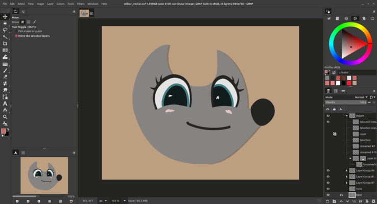 As camadas vetoriais estão chegando ao GIMP 3.2. (Fonte da imagem: @aka_reju no Mastodon)
