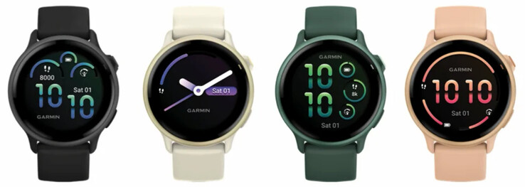 O Vivoactive 6 em quatro cores, segundo os rumores de lançamento. (Fonte da imagem: u/JinPingXi19890604)