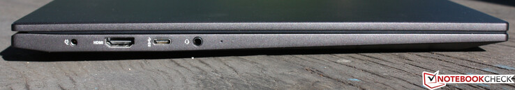 Porta de carregamento, HDMI, USB 3.1 Gen1 Tipo C com DisplayPort (15 watts), conector de áudio