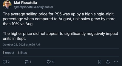 Circana PS5 console sales for September 2025 (Fonte da imagem: Mat Piscatella Bluesky account)
