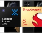 O Samsung Exynos 2200 e o Snapdragon 8 Gen 1 parecem corresponder uniformemente no desempenho da CPU Geekbench. (Fonte de imagem: Samsung/Qualcomm/@Ishanagarwal - editado)