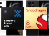 O Samsung Exynos 2200 e o Snapdragon 8 Gen 1 parecem corresponder uniformemente no desempenho da CPU Geekbench. (Fonte de imagem: Samsung/Qualcomm/@Ishanagarwal - editado)
