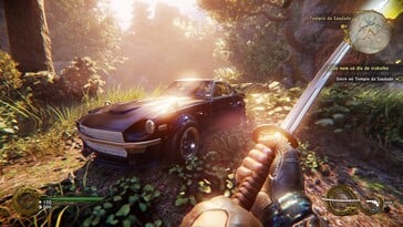 Na imagem: Uma captura de tela de gameplay de Shadow Warrior 2.