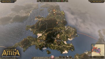 Uma imagem mostrando o mapa do mundo em Total War: Attila.