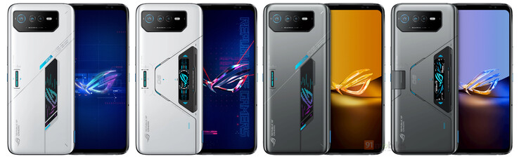 Uma visão comparativa do ROG Phone 6, 6 Pro, 6D e 6D Ultimate (da esquerda para a direita). (Fonte: 91Mobiles)