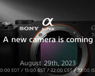 O teaser da Sony para o lançamento de uma nova câmera em 29 de agosto parece confirmar os rumores anteriores de uma atualização da câmera full-frame compacta A7C. (Fonte da imagem: Sony - editado)