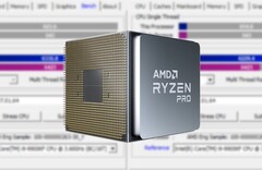 O PRO 5750G do Ryzen 7 PRO irá utilizar as tecnologias PRO da AMD voltadas para os negócios e os recursos de segurança aprimorados. (Fonte de imagem: AMD/CPU-Z - editado)