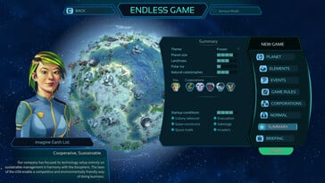 Na imagem: Uma captura de tela de gameplay de Imagine Earth.