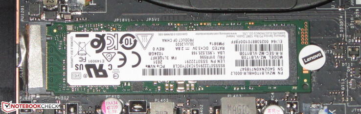 Um SSD NVMe serve como um acionamento do sistema.