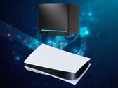 A Steam Machine vista acima do console PS5