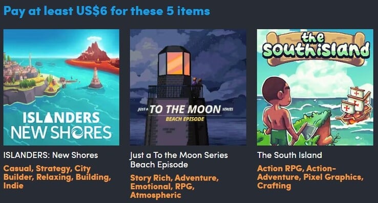 O primeiro nível contém cinco jogos