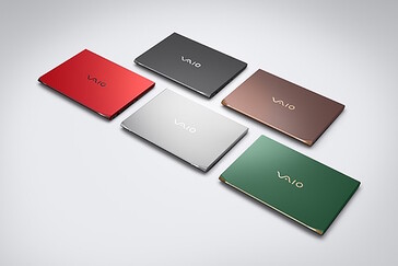 Os notebooks ultraleves Vaio SX14-R (VJS4R2) estão disponíveis nas cores Fine Black, Urban Bronze, Fine Red, Bright Silver e Deep Emerald.