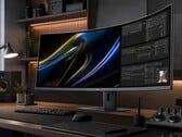 O monitor para jogos HKC Apocalypse 43H180C apresenta uma proporção de 24:9 e resolução 5k2k+. 