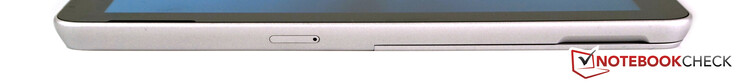 Lado esquerdo: Ranhura Nano-SIM (somente modelo LTE)