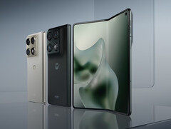 O Razr Fold vem nas cores Blackened Blue e Lily White, certificadas pela Pantone. (Fonte da imagem: Motorola)