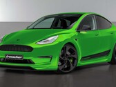 A frente do Tesla Modelo Y afinado tem um design muito mais agressivo (Imagem: Irmscher)