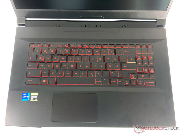 Teclado e touchpad da MSI Katana GF76