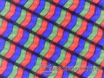 Pixels RGB nítidos com granulação mínima, apesar da sobreposição fosca