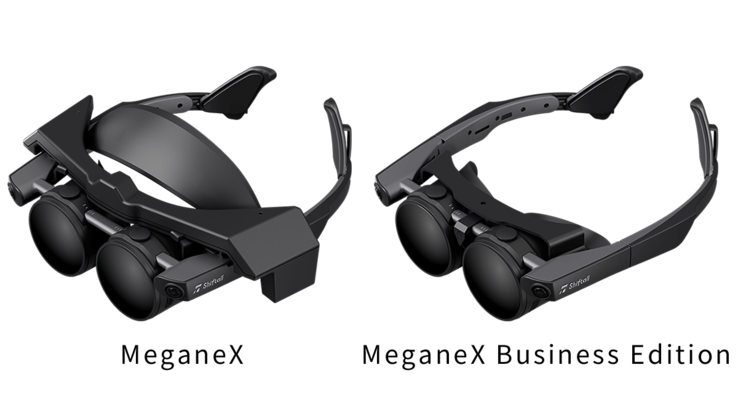 O MeganeX usa uma almofada para a testa para proporcionar conforto durante longas sessões, enquanto o Business Edition tem uma almofada para o nariz e um diafragma ajustável para facilitar o compartilhamento. (Fonte: Shiftall)