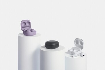 Samsung Galaxy Buds2 Pro - Variantes Grafite, Branco e Bora Purple. (Fonte da imagem: Samsung)