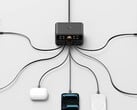 Sete dispositivos podem ser alimentados simultaneamente via USB-C ou USB-A com um máximo total de 350 watts.