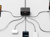 Sete dispositivos podem ser alimentados simultaneamente via USB-C ou USB-A com um máximo total de 350 watts.