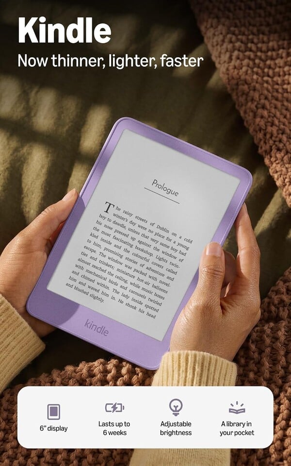 Os novos leitores eletrónicos Kindle têm um ecrã nivelado.