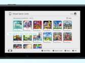 Menu do Virtual Game Card na interface do Nintendo Switch exibindo títulos populares como The Legend of Zelda: Tears of the Kingdom, Splatoon 3 e Pokémon Scarlet. (Fonte da imagem: Nintendo)