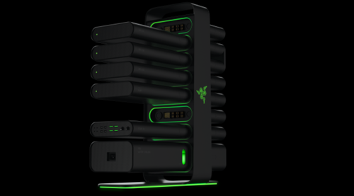 O Project Christine da Razer era uma estrutura modular que permitia a fácil integração de CPU, GPU e HDD (Fonte: Razer)