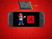 Bateria do Switch 2 mostrada com o console e o ícone do Nintendo Support