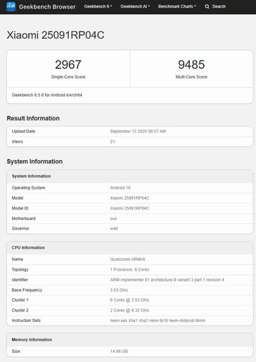 (Fonte da imagem: Geekbench)