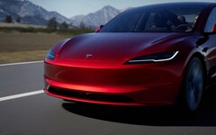 A frente do Tesla Model 3 atualizado é uma das mudanças mais drásticas na estética do veículo. (Fonte da imagem: Tesla)