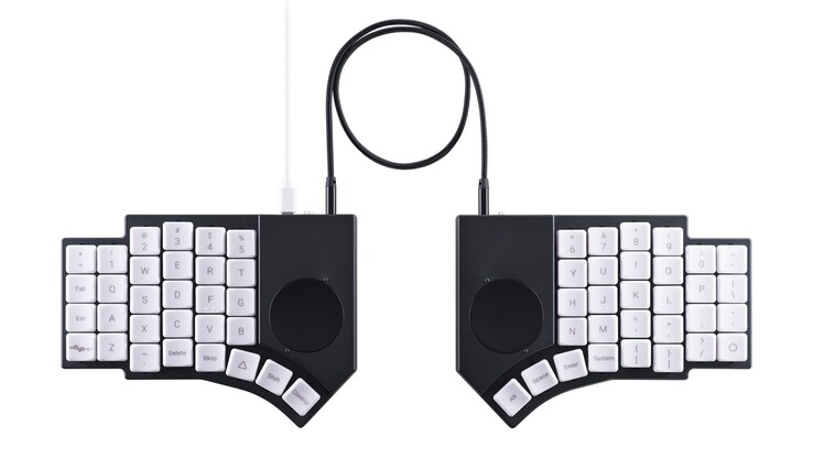 Teclado mecânico sem fio MoErgo Go60 split modo com fio