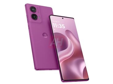 Imagem não oficial da opção de cor Cattleya Orchid para o Moto G96. (Fonte da imagem: Android Headlines)