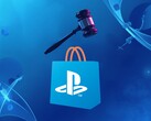 Logotipo da PlayStation Store exibido sob o martelo