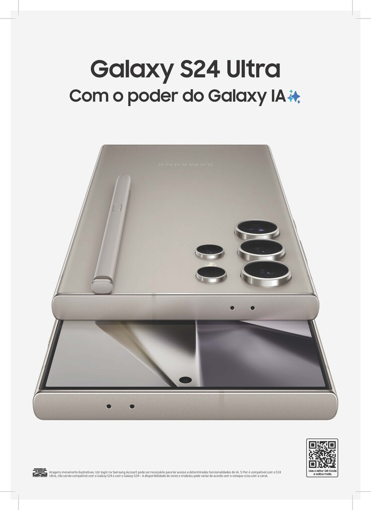 Uma imagem promocional de alta resolução do Samsung Galaxy S24 Ultra. (Imagem via @sondesix)