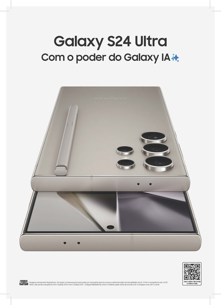 Uma imagem promocional de alta resolução do Samsung Galaxy S24 Ultra. (Imagem via @sondesix)