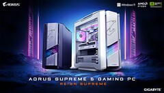 O Supreme 5 está disponível nas opções de cor preta e branca &quot;ICE&quot;, dependendo da configuração (Fonte da imagem: Gigabyte)